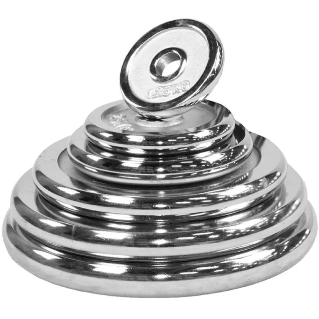 Gorilla Sports Halterset 100kg - Chroom - 30mm - 3 Stuks
