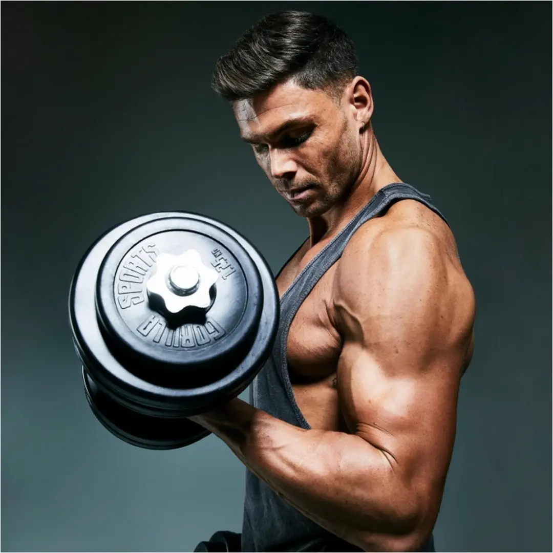 Gorilla Sports Dumbbellset 30kg - 18-delig - Zwart