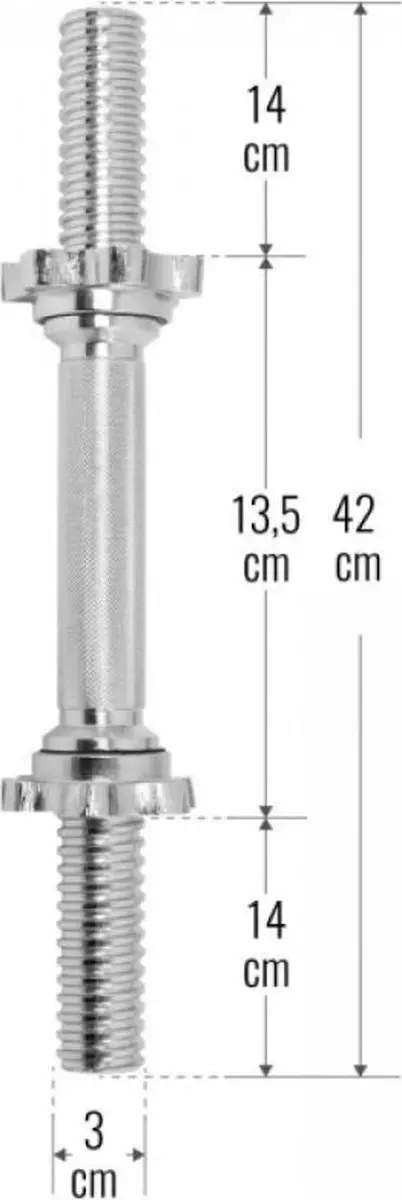 Gorilla Sports Halterstang 42cm 30mm - Schroefsluiting