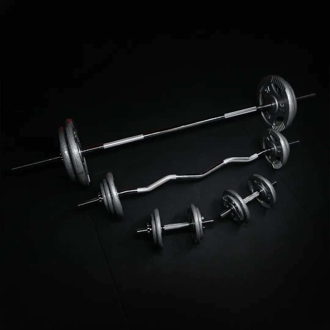 Gorilla Sports Halterset 108kg - Gripper Gietijzer - 30 Stuks