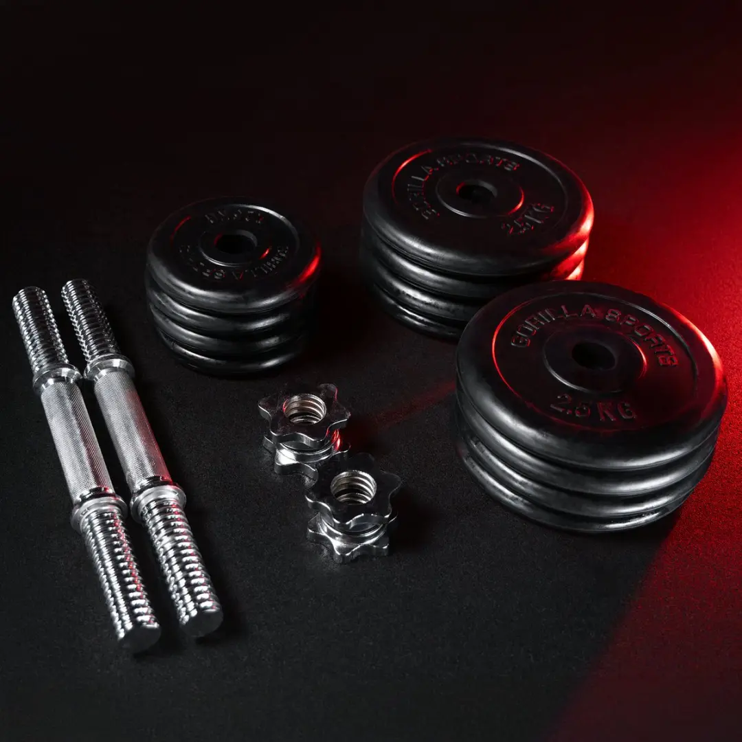 Gorilla Sports Dumbbelset 30kg - 18-delig - Zwart