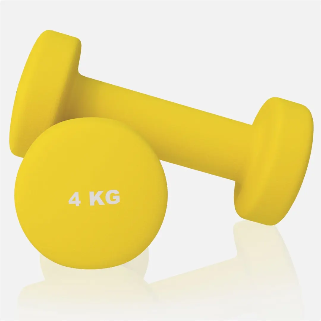 Gorilla Sports Dumbbellset 8kg - 2x4kg Vinyl - Geel