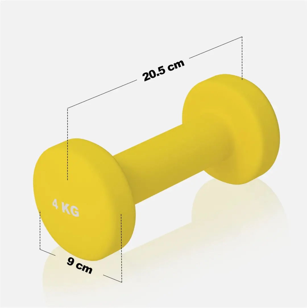 Gorilla Sports Dumbbellset 8kg - 2x4kg Vinyl - Geel