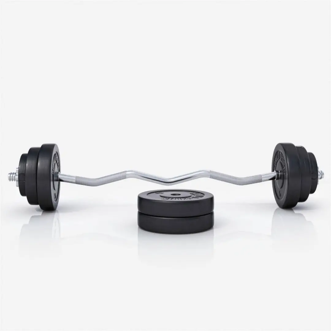 Gorilla Sports Halterset 35kg - EZ Curlstang - 11-delig - Zwart