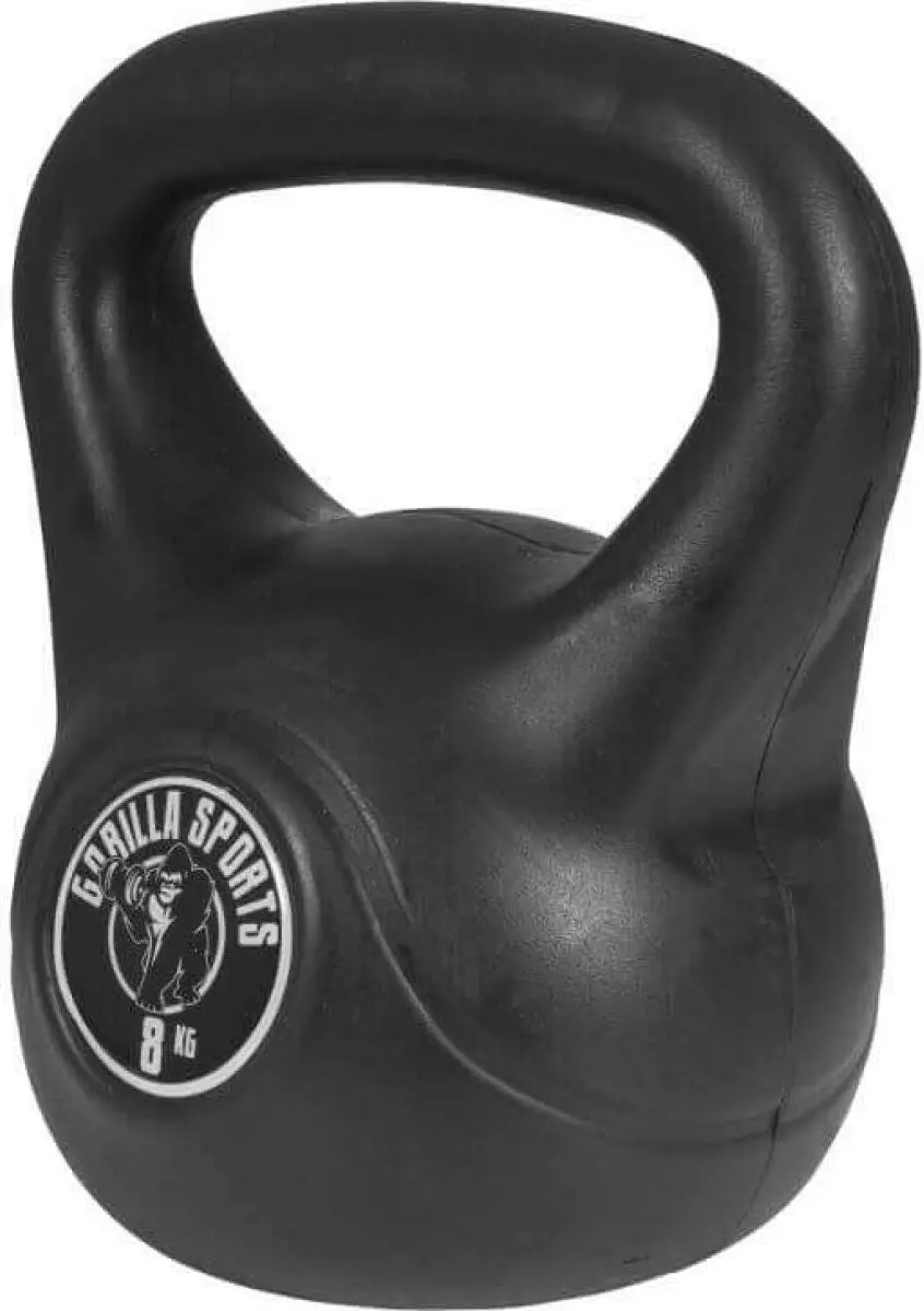 Gorilla Sports Kettlebell 8 kg - Kunststof - Zwart