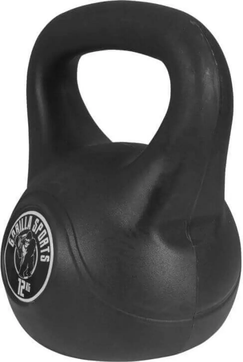 Gorilla Sports Kettlebell 12 kg - Kunststof - Zwart