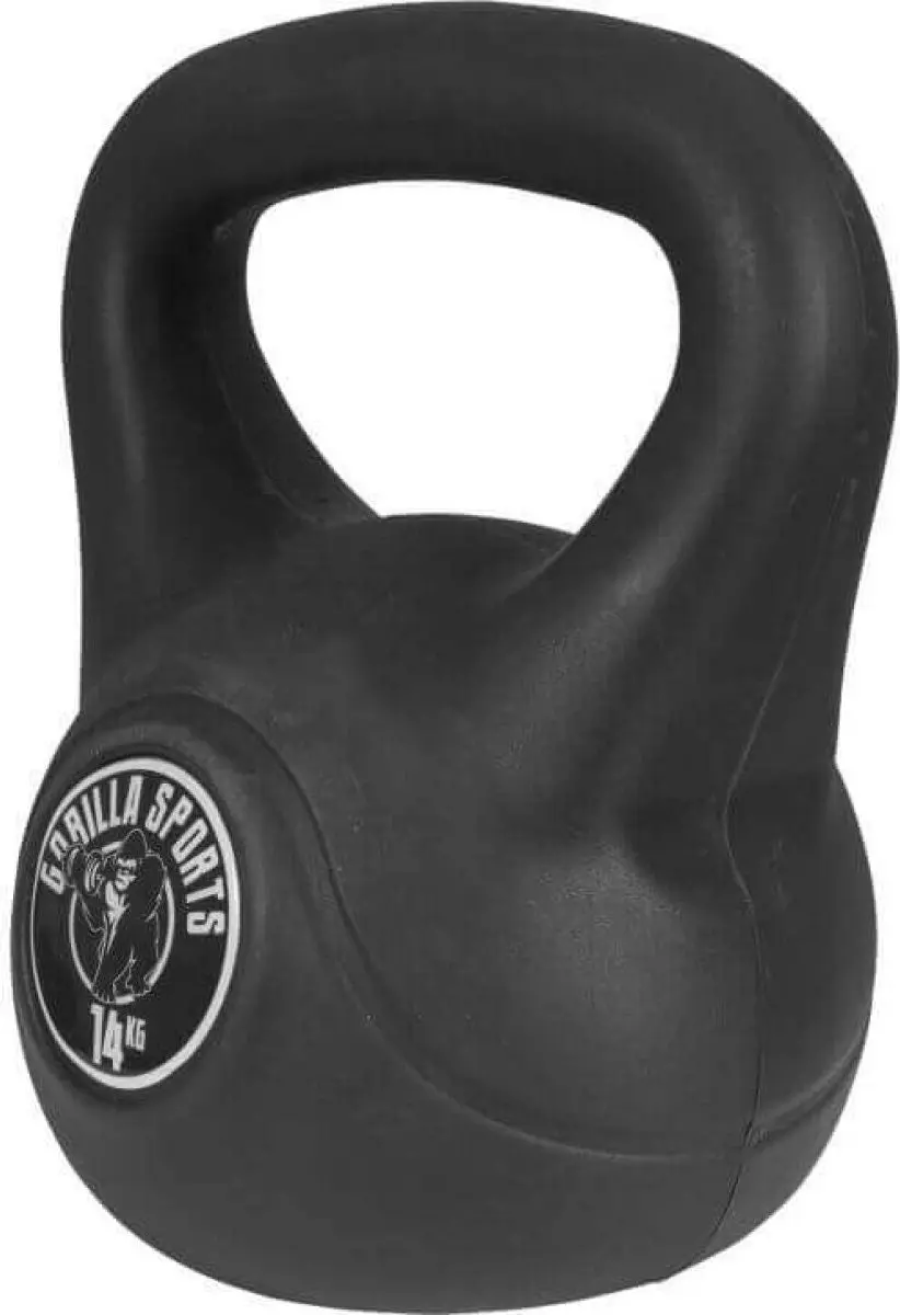 Gorilla Sports Kettlebell 14 kg - Kunststof - Zwart
