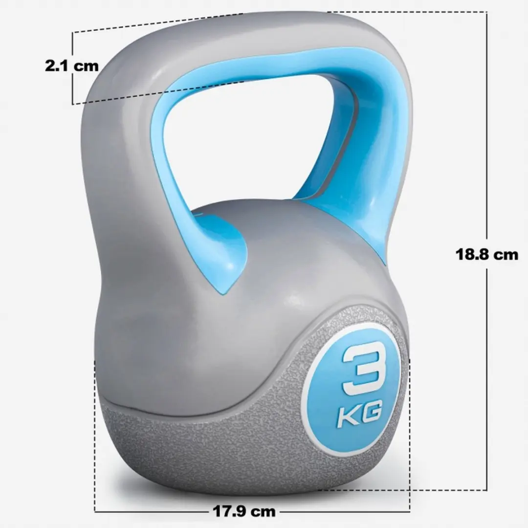 Gorilla Sports Kettlebell Trendy 3 kg - Grijs/Blauw