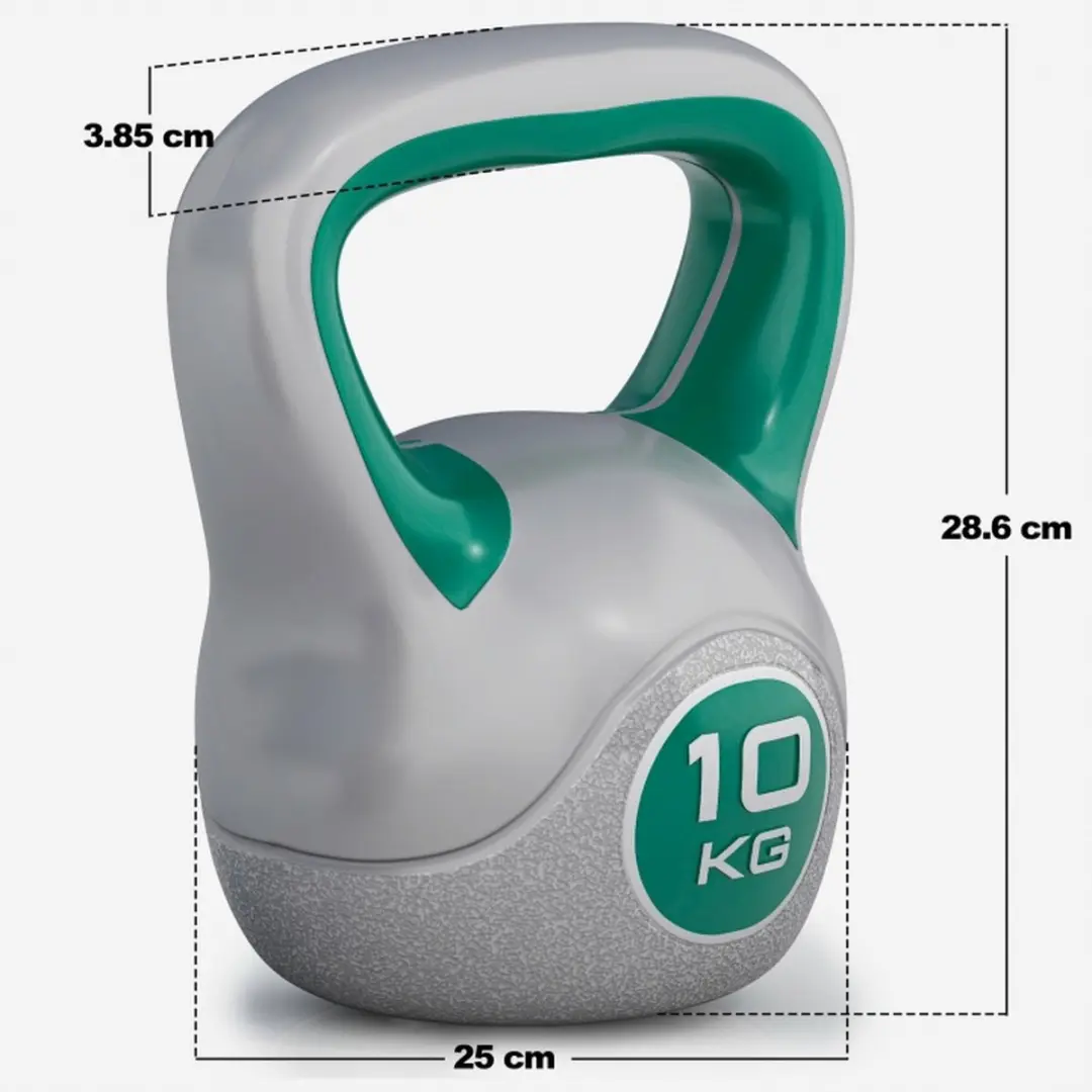 Gorilla Sports Kettlebell Trendy 10 kg - Grijs-Groen