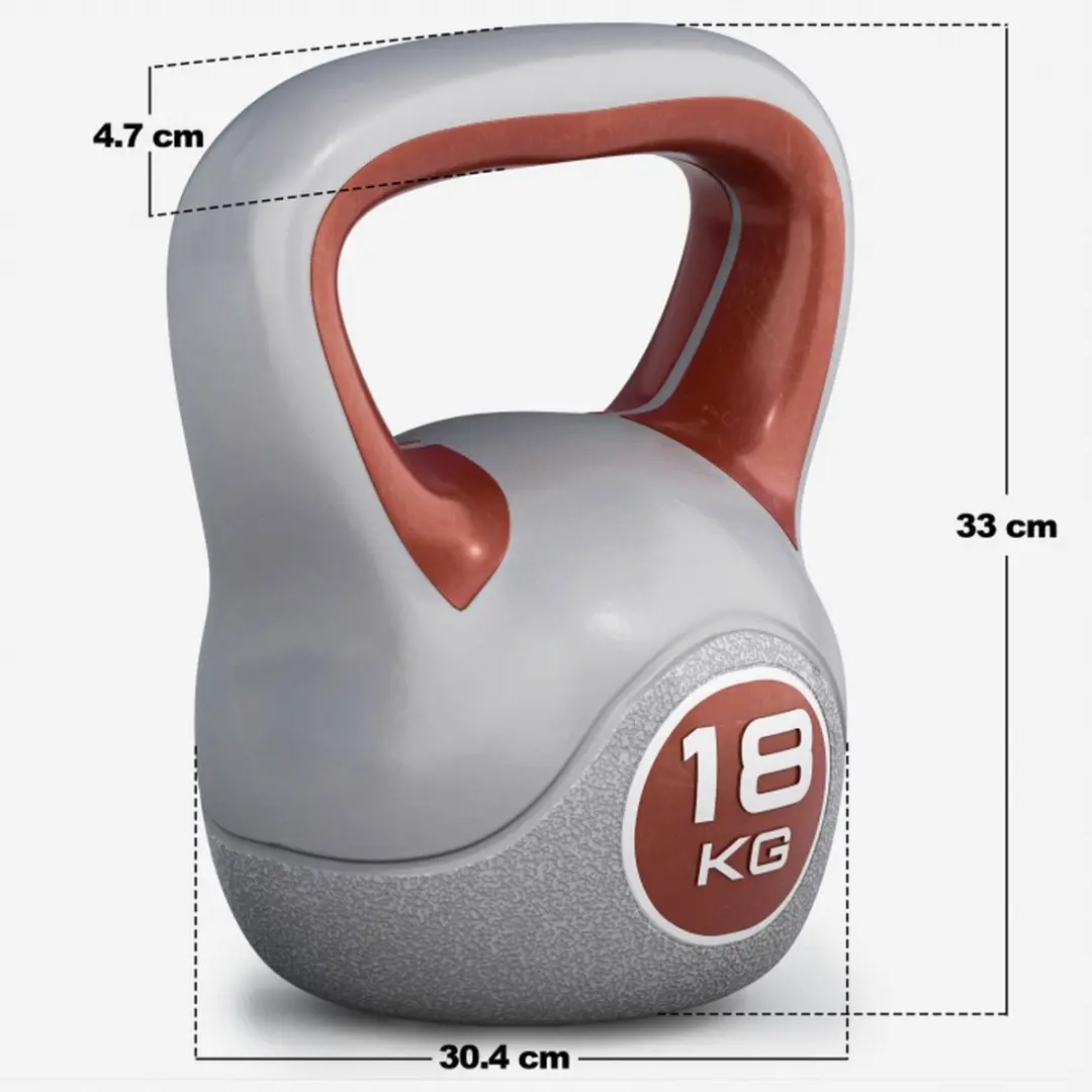 Gorilla Sports Kettlebell Trendy 18kg - Grijs/Rood