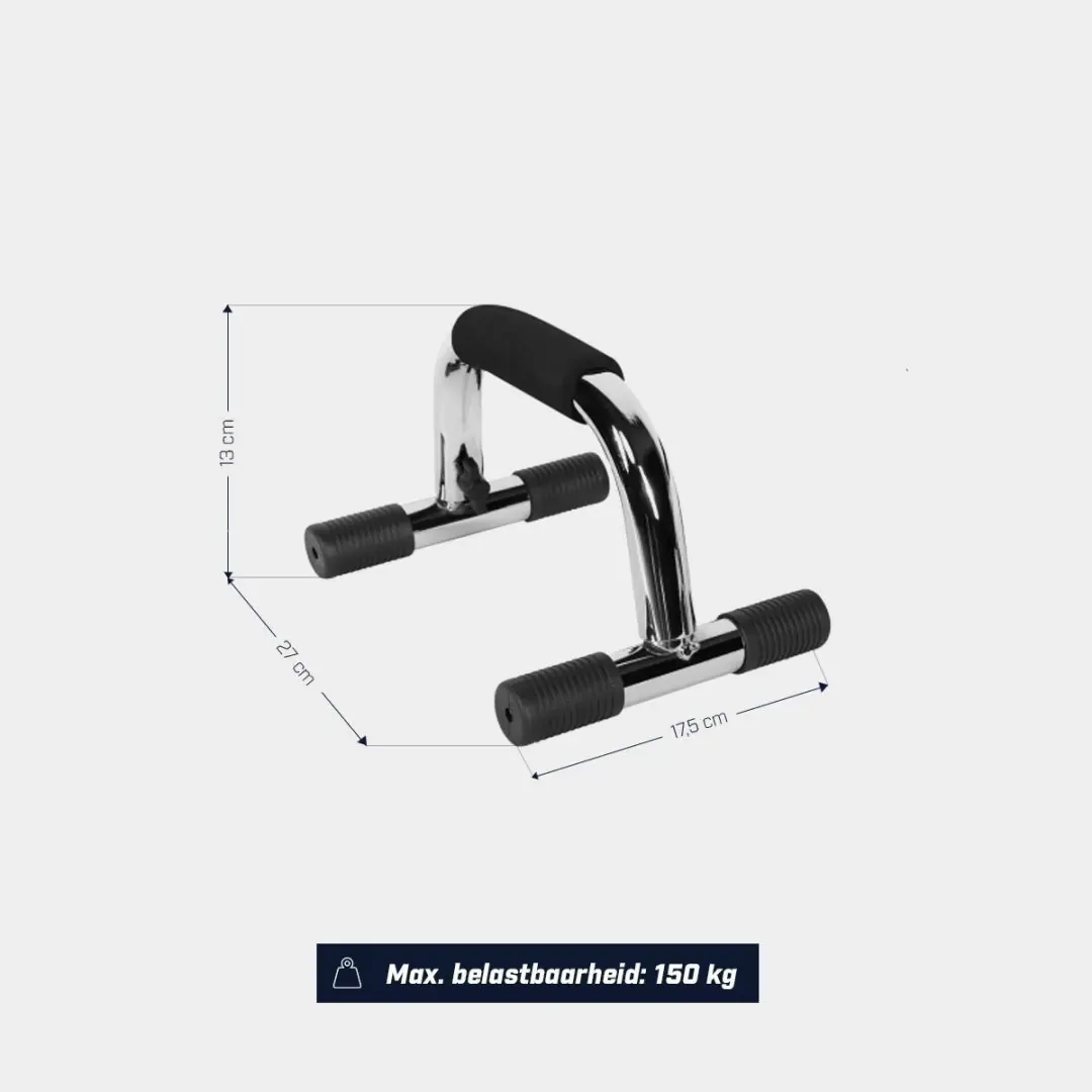 Gorilla Sports Opdruksteunen 2 Stuks - Chroom