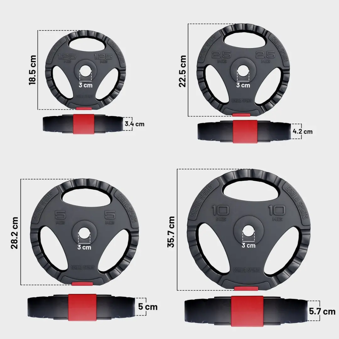 Gorilla Sports Halterset 100kg - 28 Stuks - Zwart