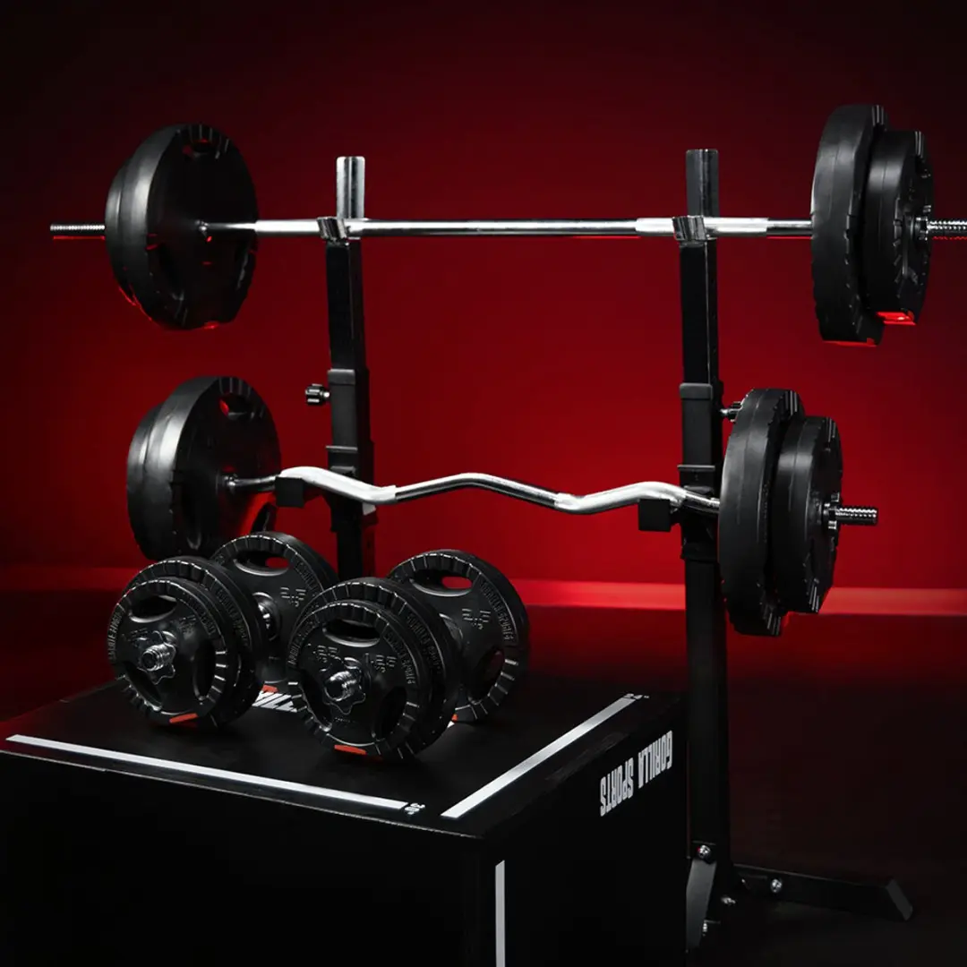 Gorilla Sports Halterset 100kg - 28 Stuks - Zwart