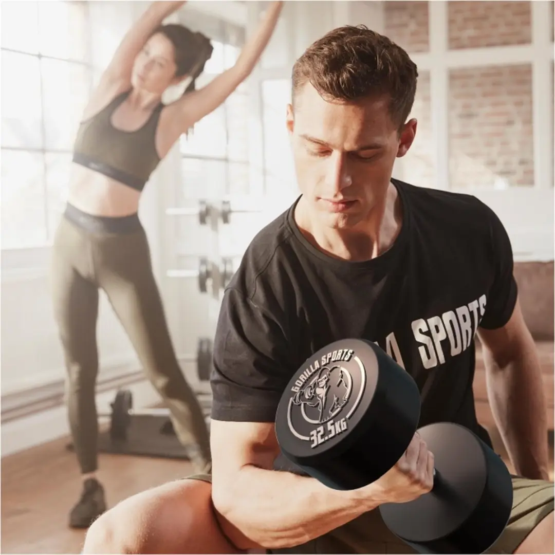 Gorilla Sports Dumbbell 32,5 kg - Gietijzer
