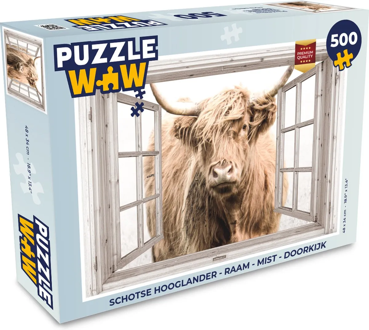 PuzzleWow Schotse Hooglander Legpuzzel 500 Stuks