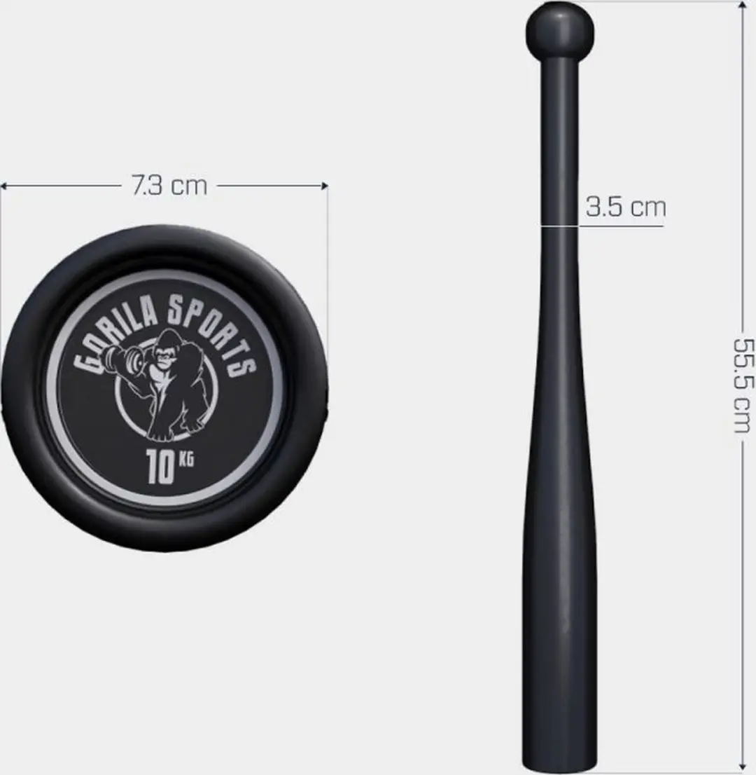 Gorilla Sports Clubbell 10 kg - Gietijzer