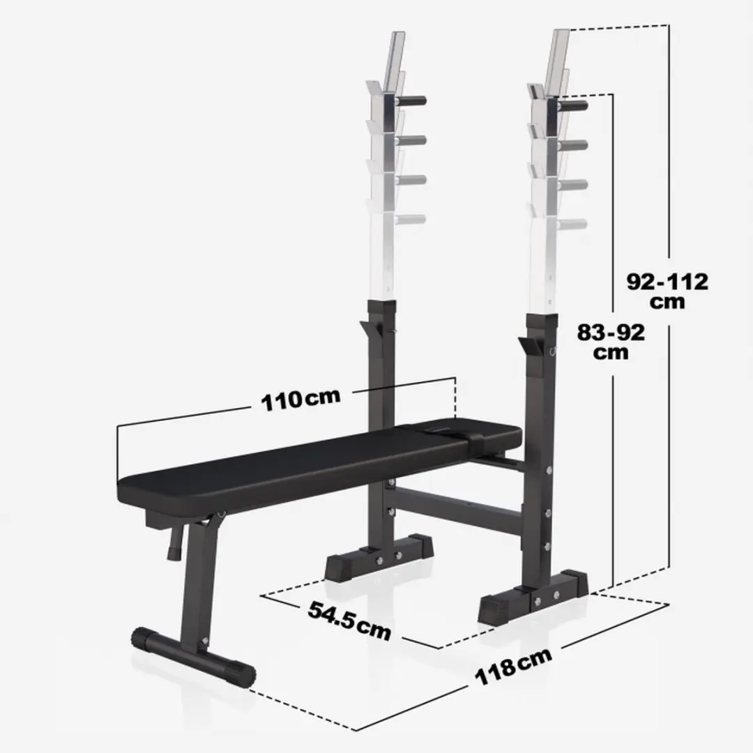 Gorilla Sports Halterbank 38kg - Verstelbaar - Zwart