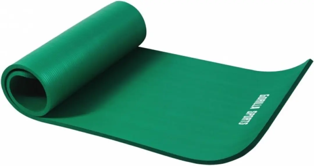 Gorilla Sports Yogamat Deluxe 190x60cm - 1,5cm - Groen - afbeelding 6 van 6