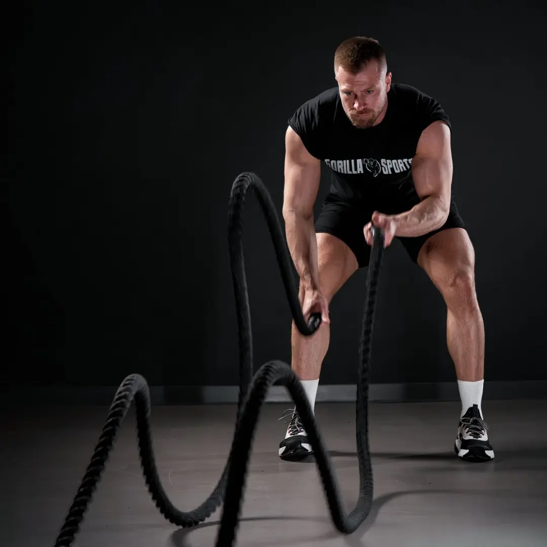 Gorilla Sports Power Rope 15m - Ø38mm - Zwart