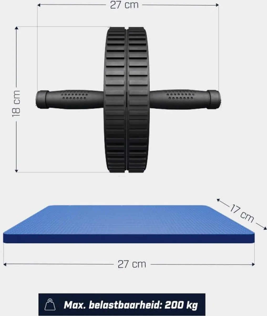 Gorilla Sports Ab Wheel Buikspiertrainer - Zwart
