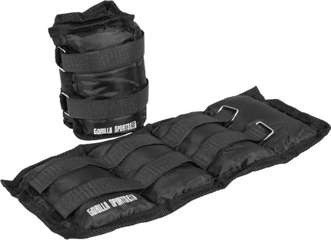 Gorilla Sports Enkelgewichten 7kg - 2x3,5kg - Zwart