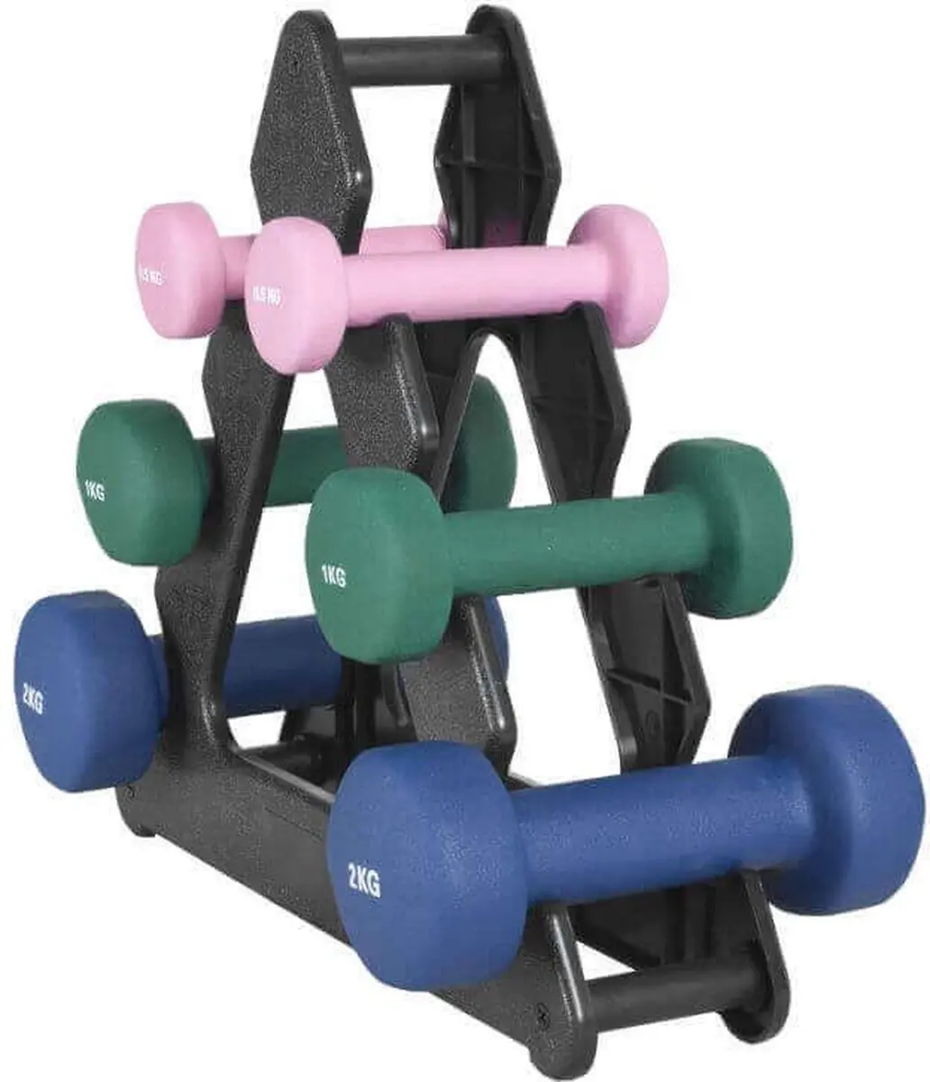 Gorilla Sports Aerobic Halterrek - 6 Gewichten - Zwart