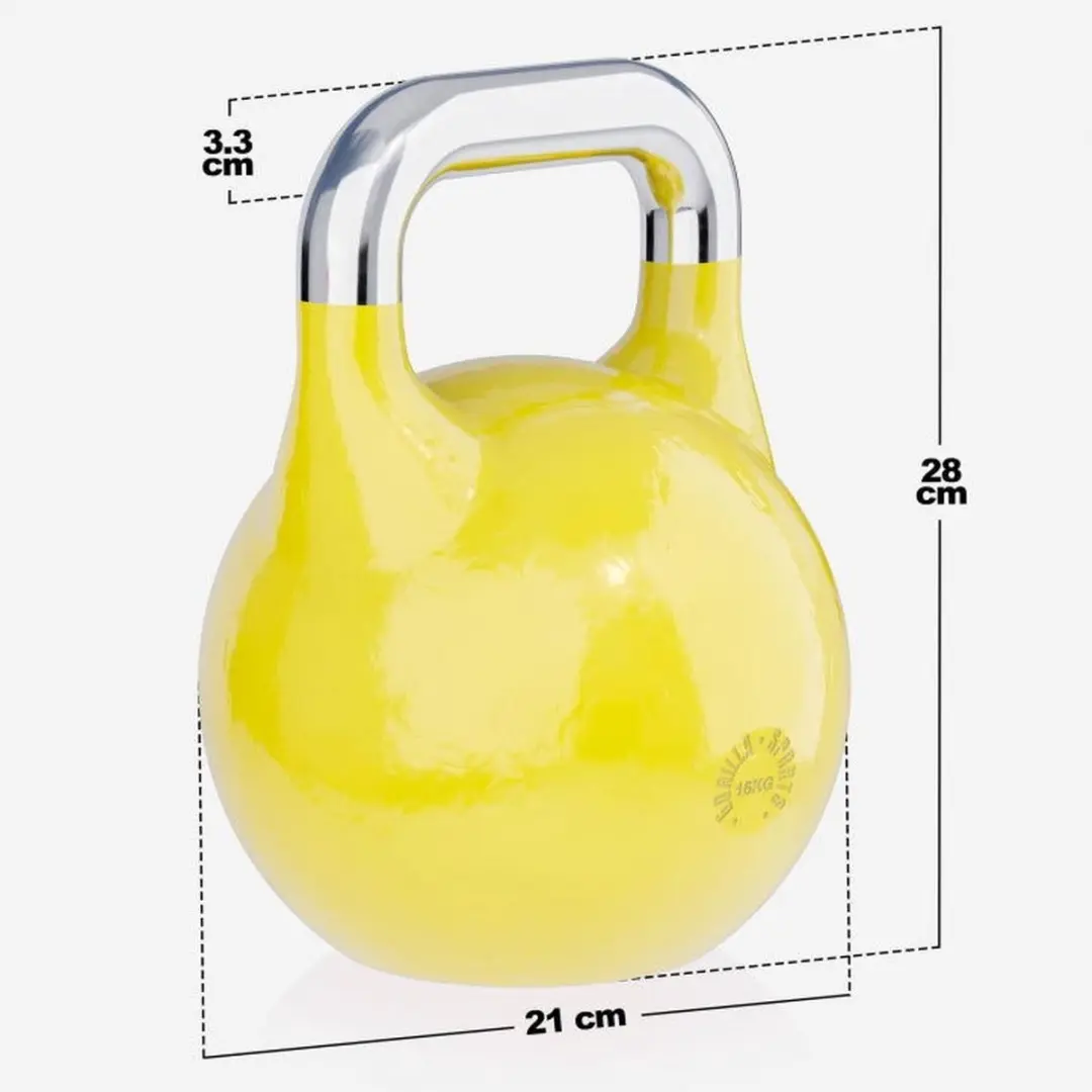 Gorilla Sports Kettlebell 16kg Competitie - Geel