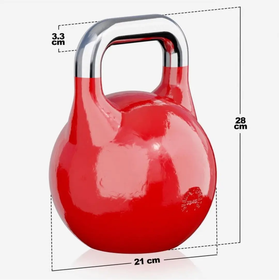Gorilla Sports Competitie Kettlebel 32kg - Staal - Rood