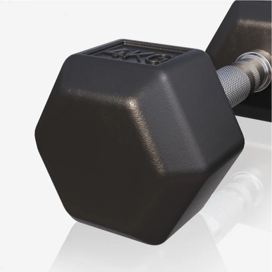 Gorilla Sports Halter 4 kg - Gietijzer - Hexagon - Zwart