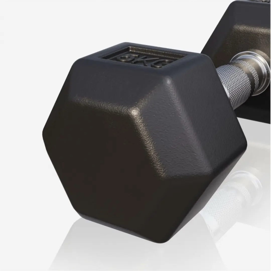 Gorilla Sports Dumbbel 6 kg - Gietijzer - Hexagon - Zwart
