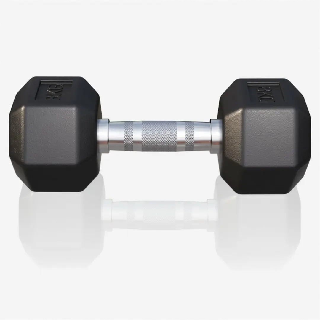 Gorilla Sports Halter 8 kg - Gietijzer - Hexagon - Zwart