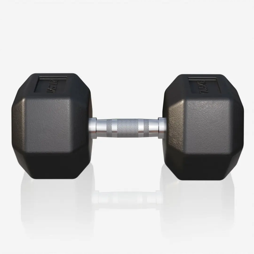 Gorilla Sports Dumbbel 27,5 kg - Gietijzer - Hexagon - Zwart