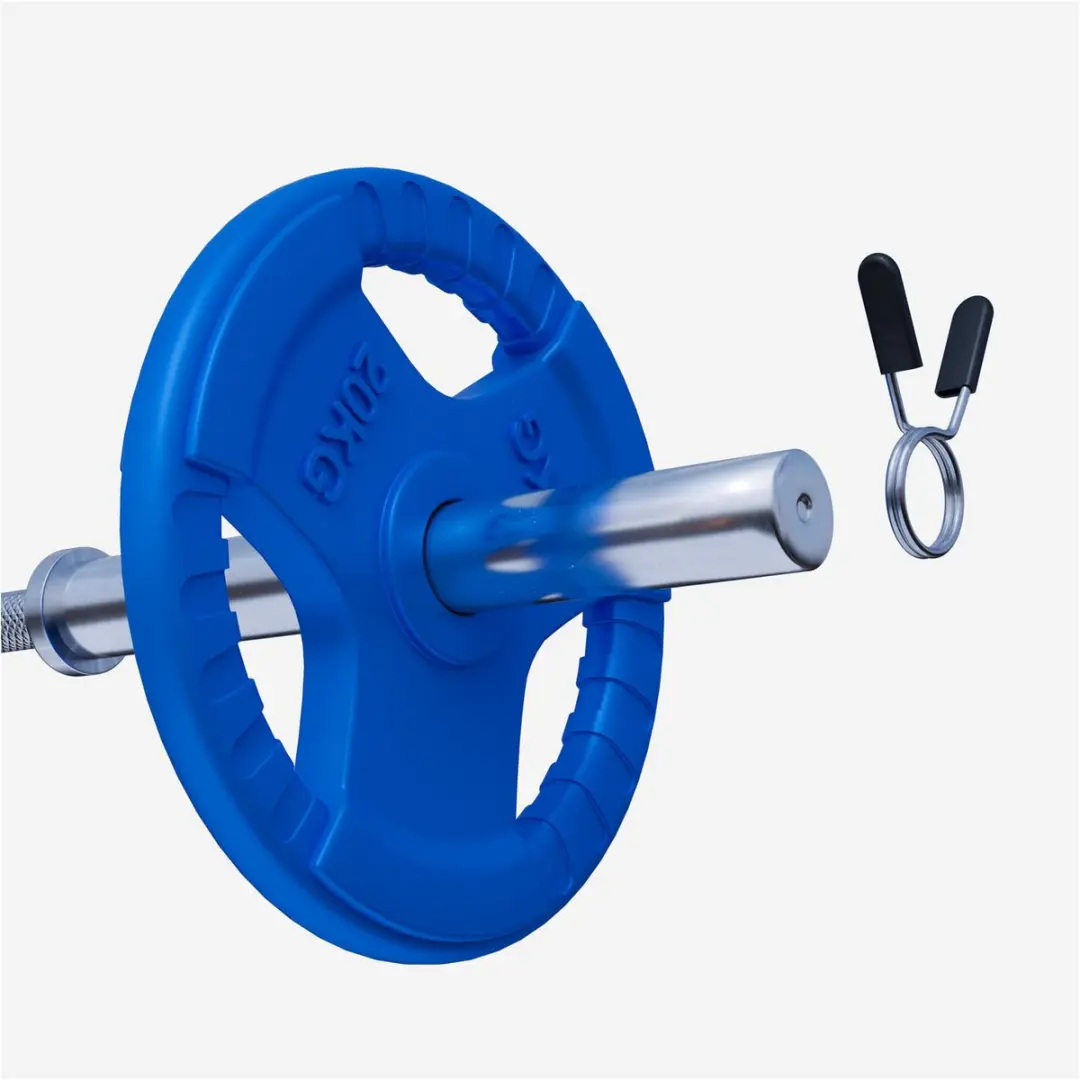 Gorilla Sports Halterschijf 20kg Gripper - 50mm - Blauw