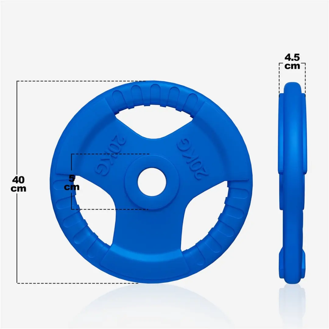 Gorilla Sports Halterschijf 20kg Gripper - 50mm - Blauw