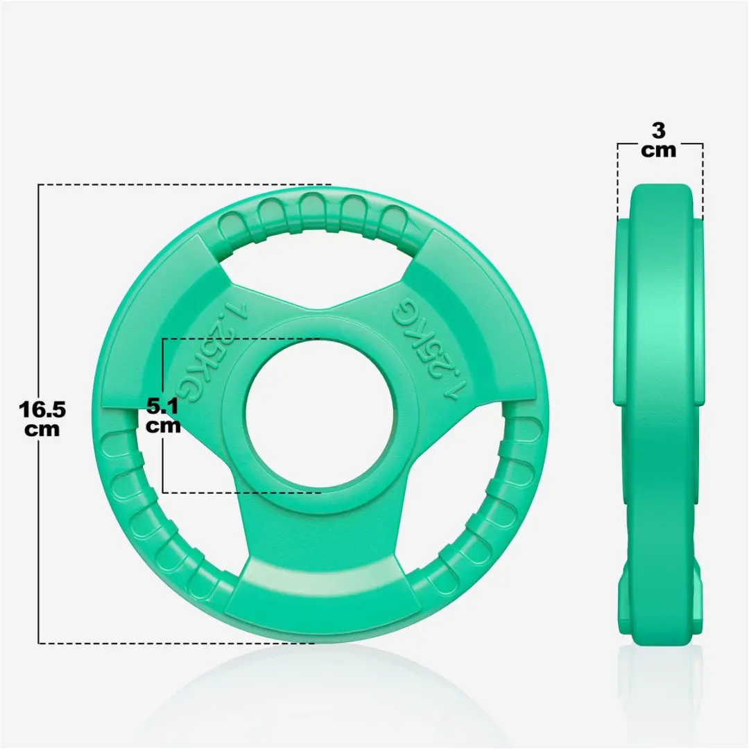 Gorilla Sports Halterschijf 1,25 kg - Gripper Gietijzer 50mm - Groen