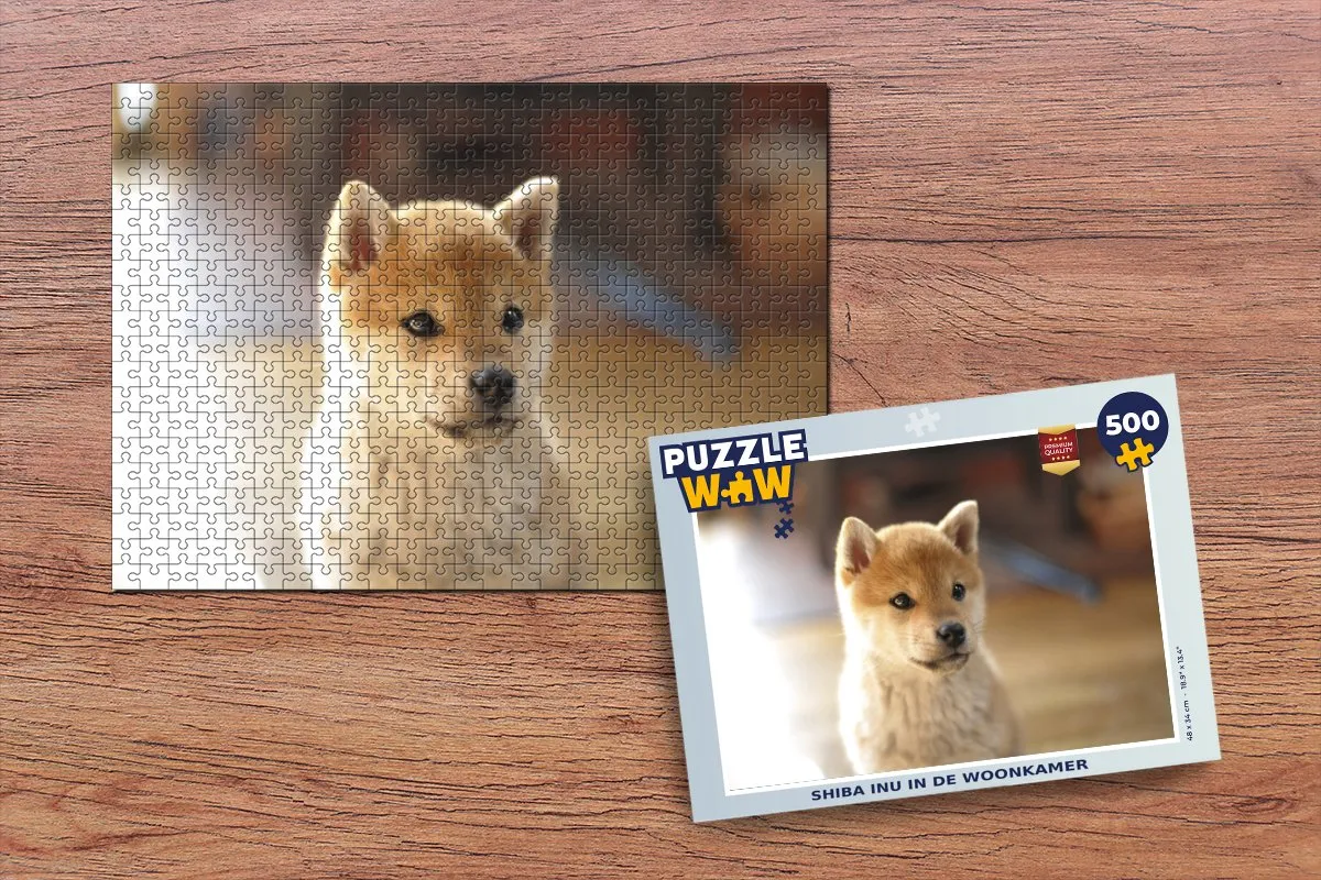 PuzzleWow Shiba Inu Woonkamer Legpuzzel 500 Stuks - Multicolor