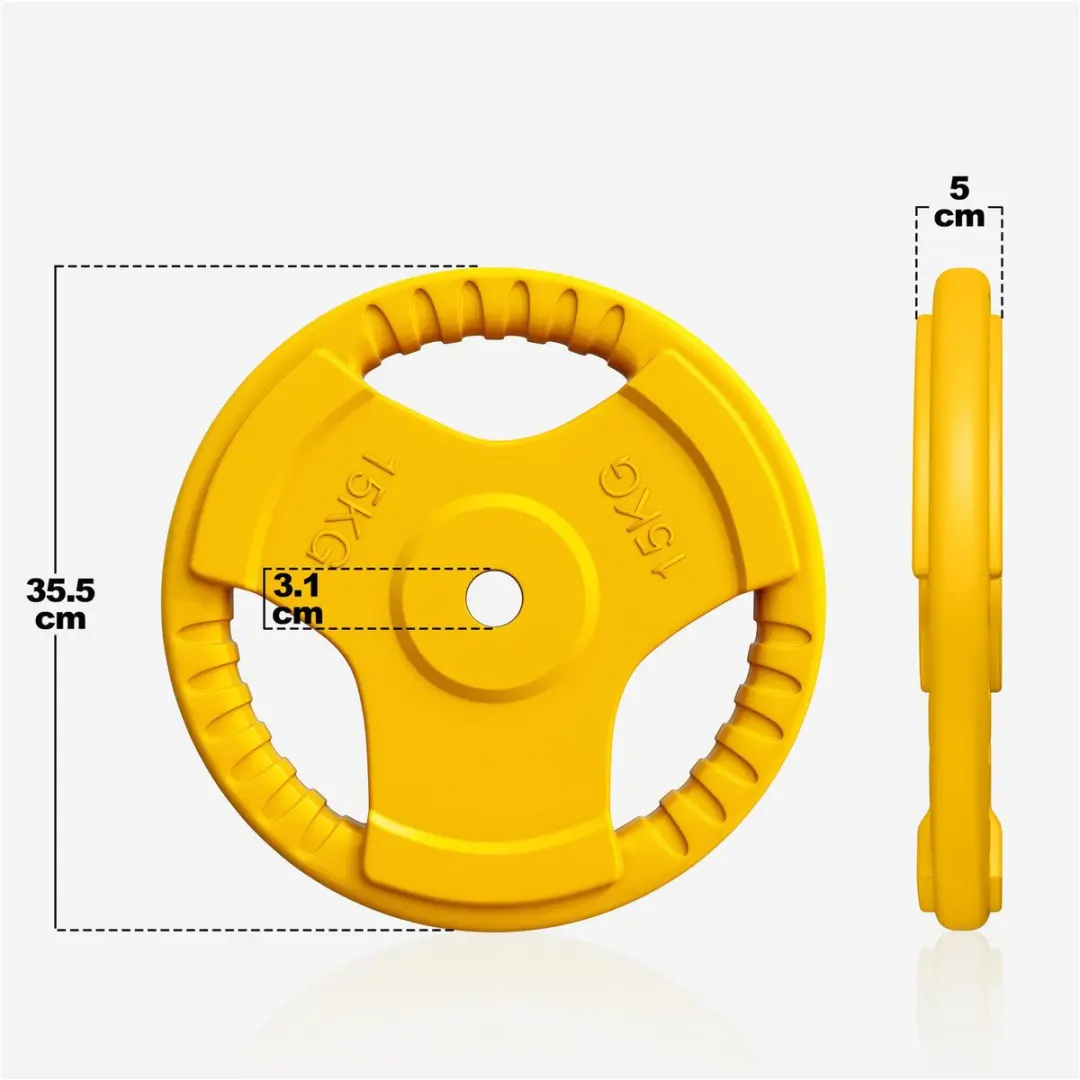 Gorilla Sports Halterschijf 15kg Gripper - Geel