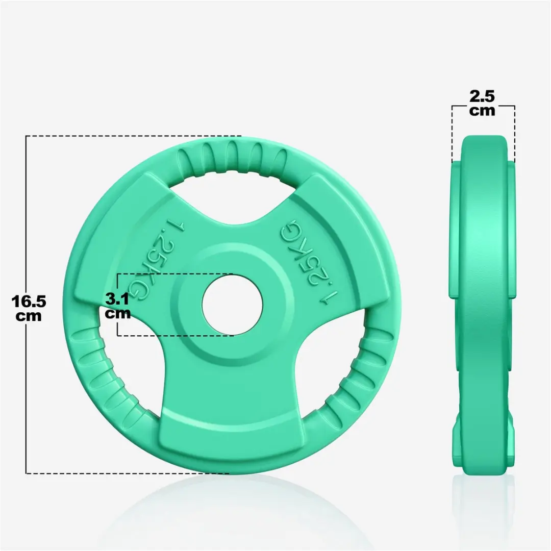 Gorilla Sports Halterschijf 1,25 kg - Gripper Gietijzer Groen