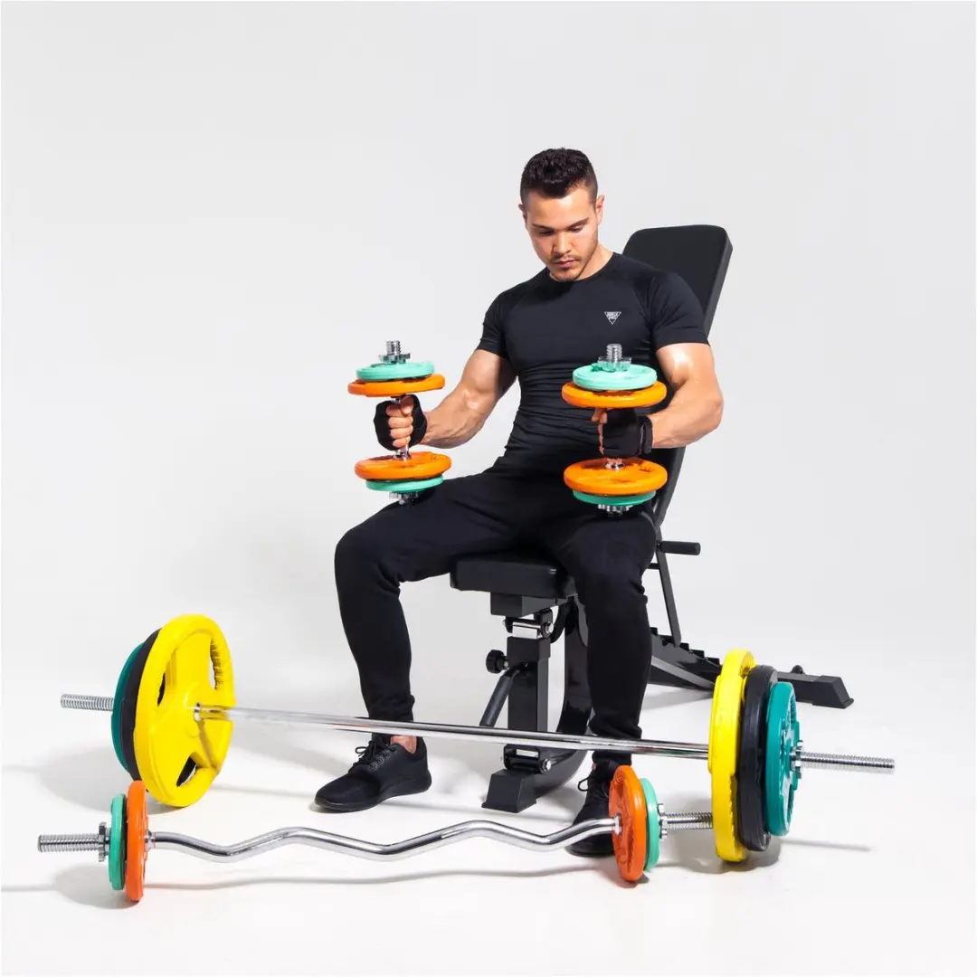 Gorilla Sports Halterschijven Bundel 20kg - 4x2,5kg + 4x5kg - 50mm - Multikleur