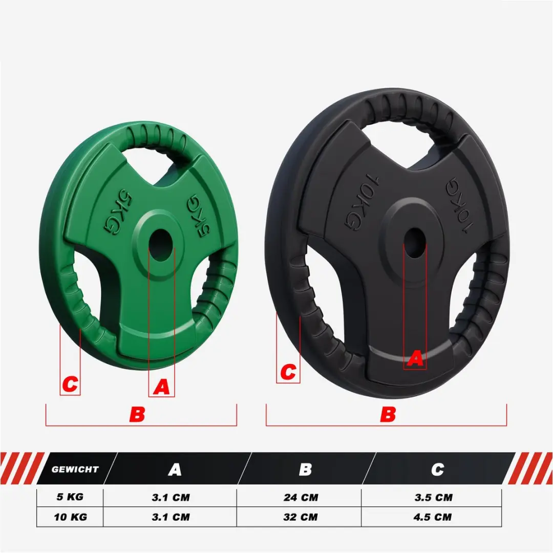 Gorilla Sports Halterschijven Set 30kg - 2x5kg + 2x10kg - Multikleur