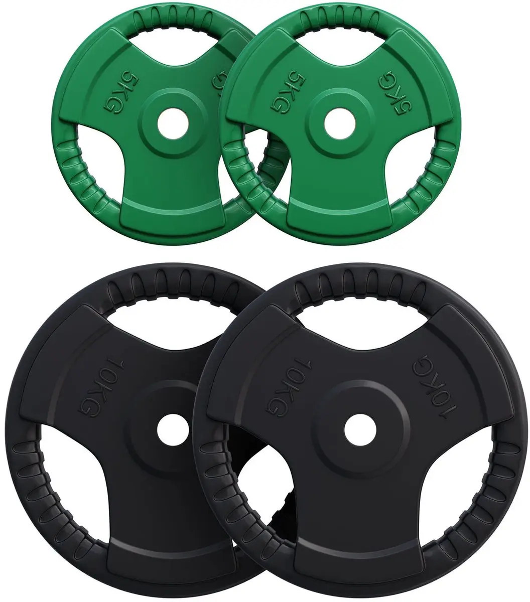 Gorilla Sports Halterschijven Set 30kg - 2x5kg + 2x10kg - Multikleur