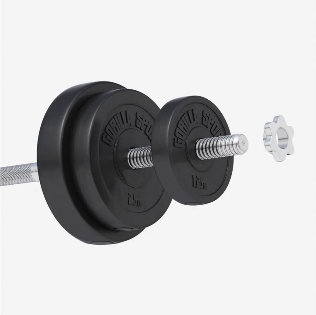 Gorilla Sports Halterschijven Set 27,5 kg - 8 Stuks - 30mm - Zwart