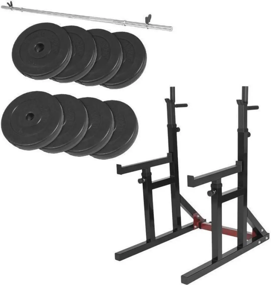 Gorilla Sports Multi Squat Rack 40kg Halterset