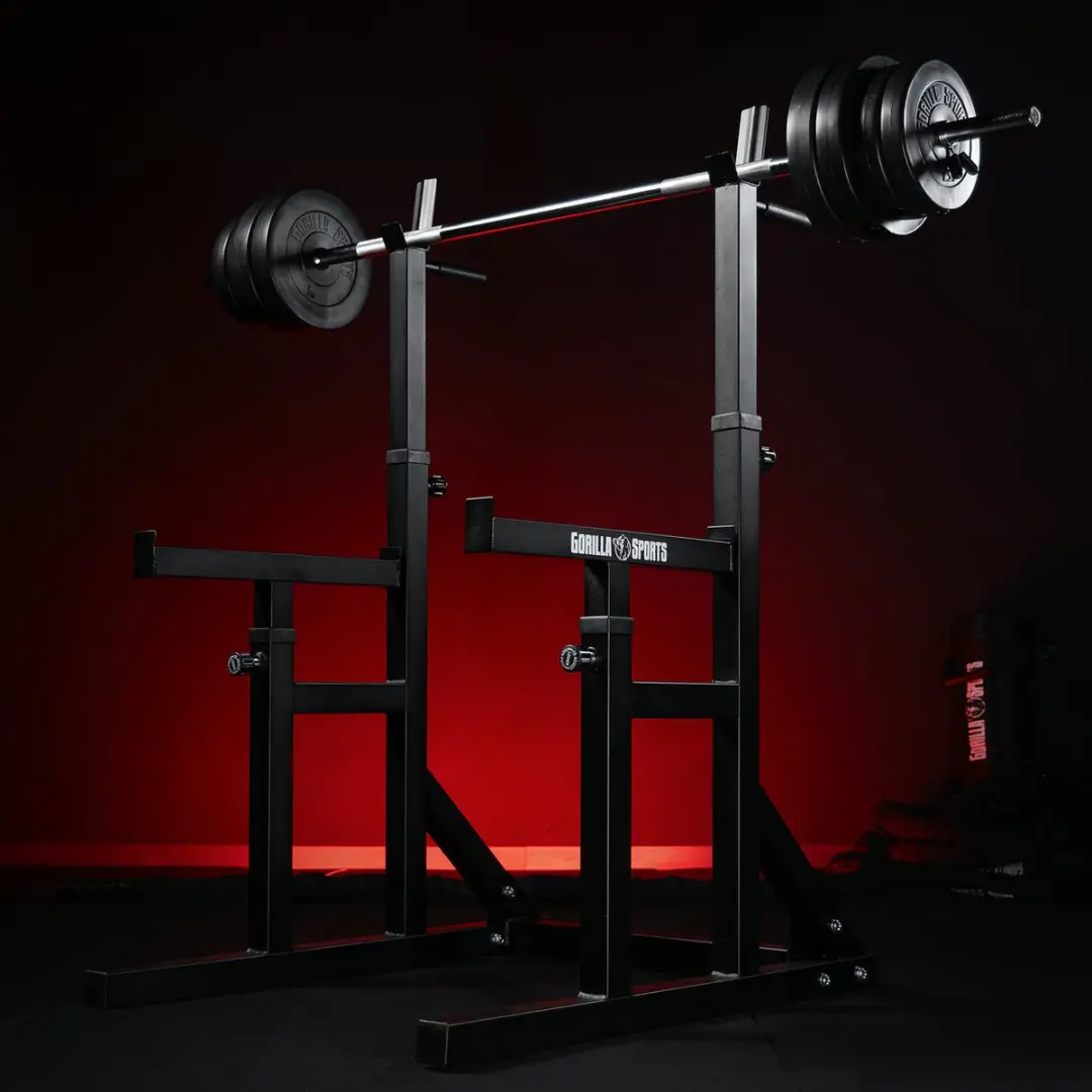 Gorilla Sports Multi Squat Rack 40kg Halterset - Zwart