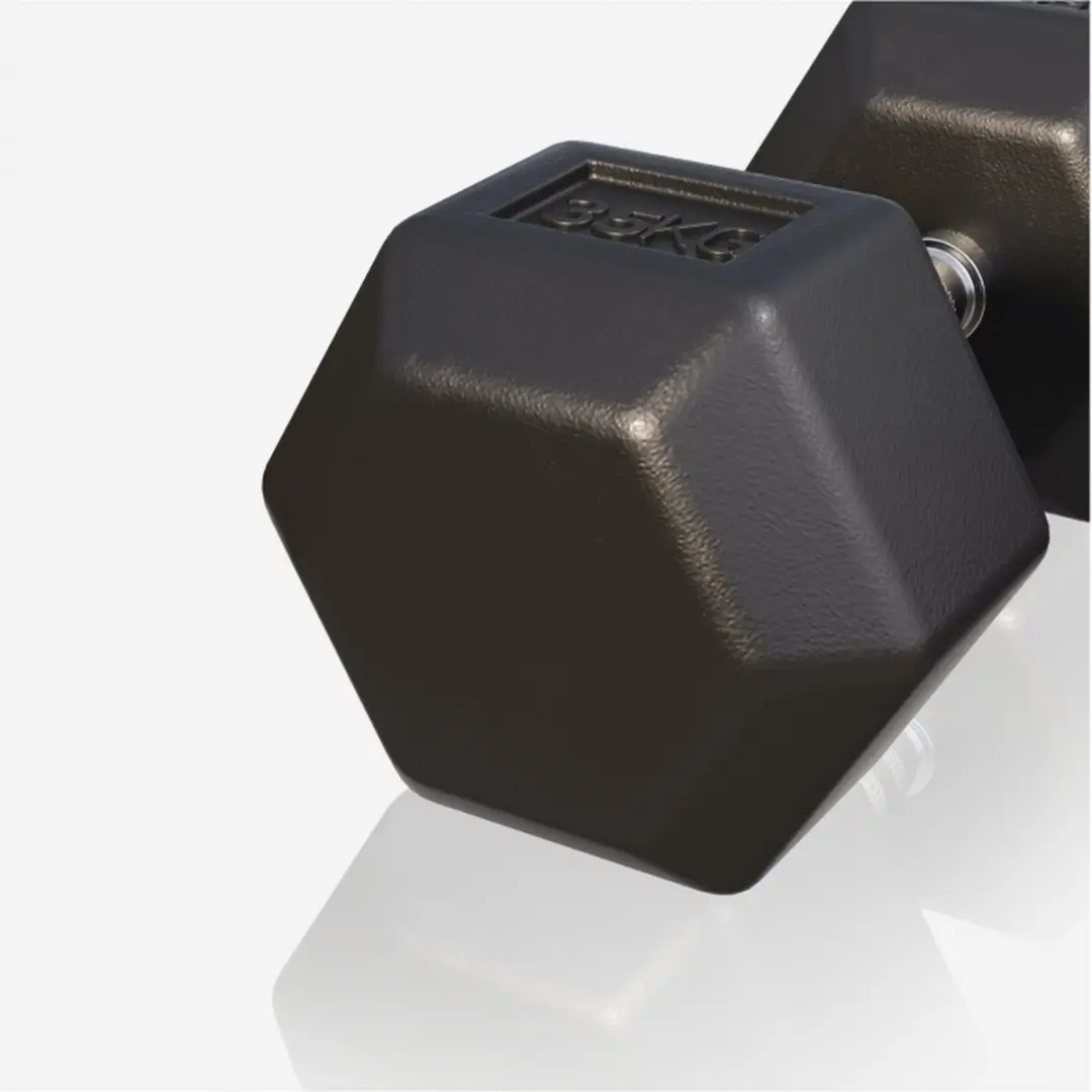 Gorilla Sports Dumbbel 35 kg - Gietijzer - Hexagon - Zwart