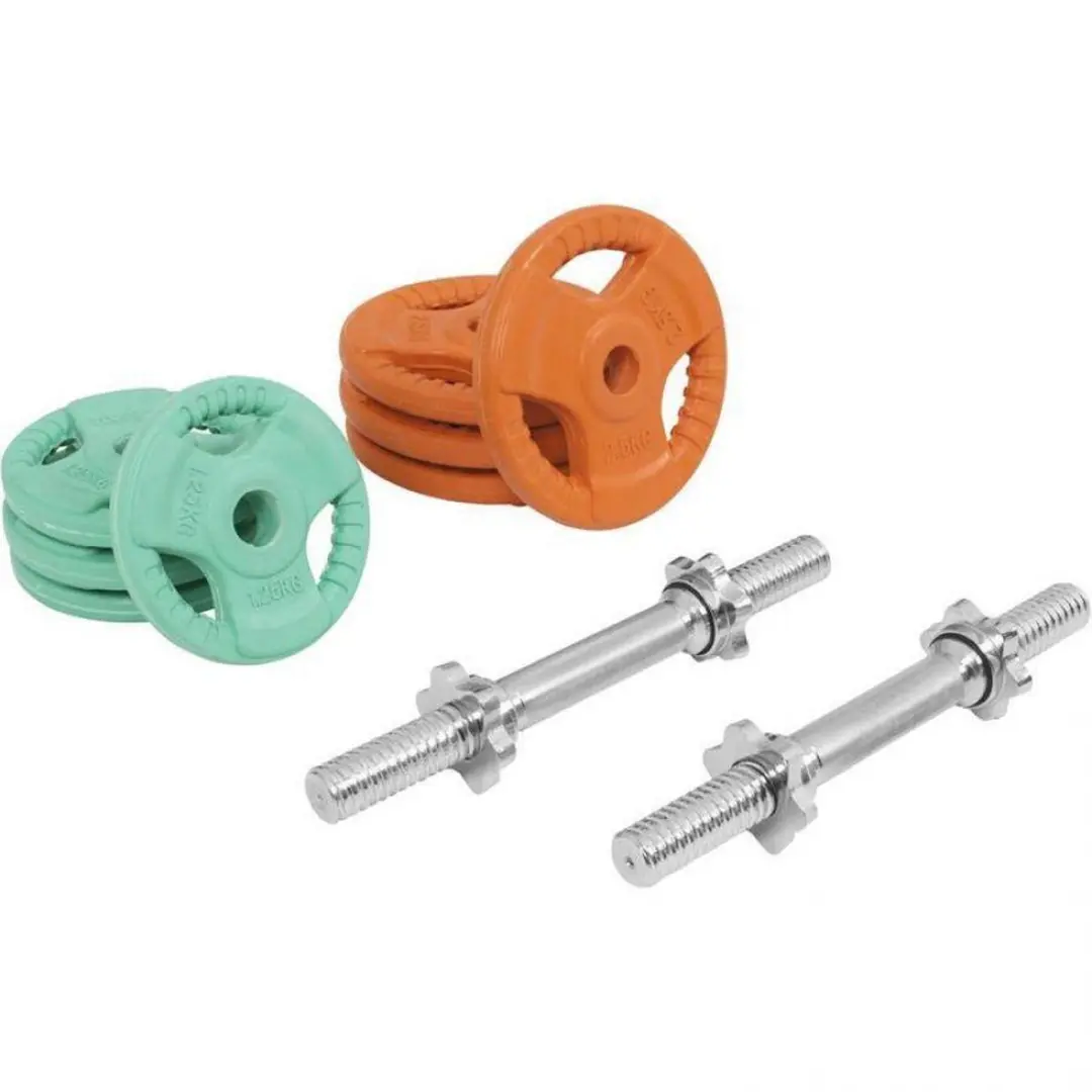 Gorilla Sports Dumbbellset Gietijzer Rubber Coating 20kg - 14 Stuks