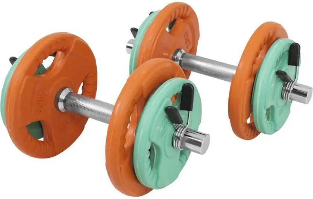Gorilla Sports Dumbbellset Gietijzer Rubber Coating 20kg - 14 Stuks