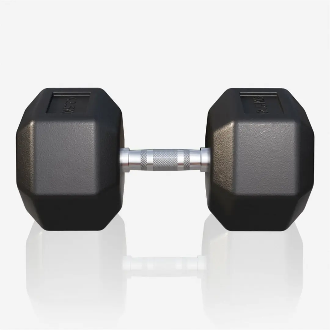 Gorilla Sports Dumbbell 42,5 kg - Gietijzer - Hexagon - Zwart
