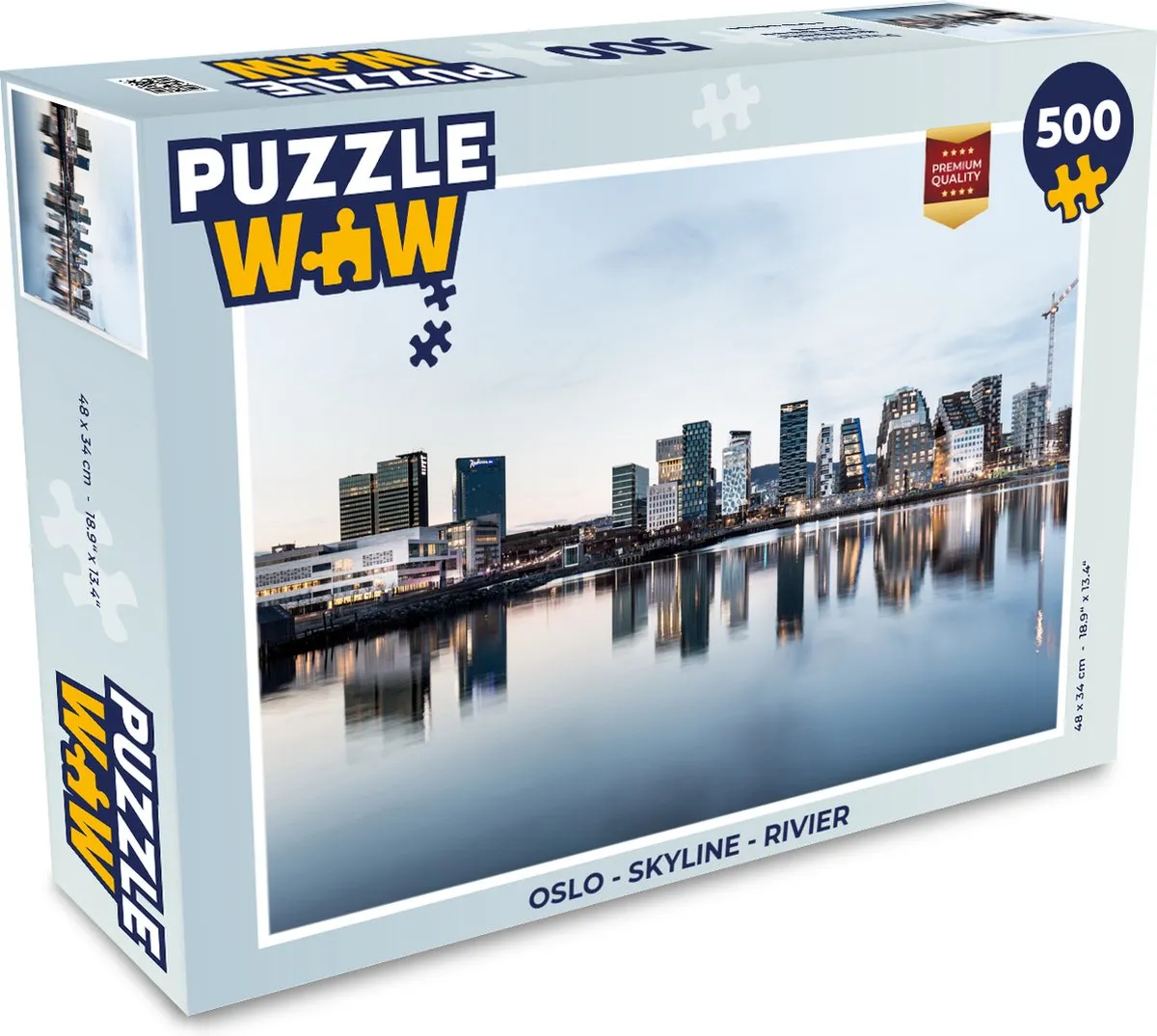 PuzzleWow Oslo Skyline Rivier Legpuzzel 500 Stuks