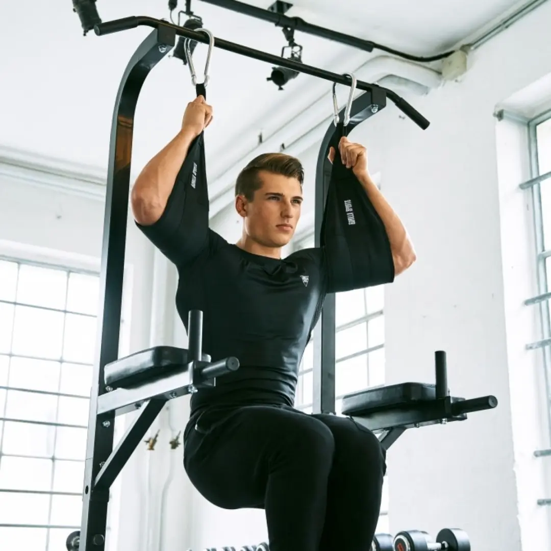 Gorilla Sports Buikspiertrainingslussen - Krachtstation - One Size - Zwart